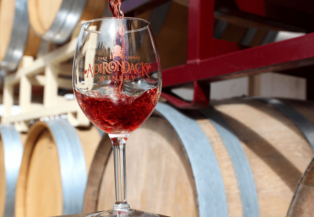 Wine poured into glass