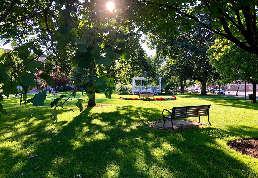 City park with pavilion